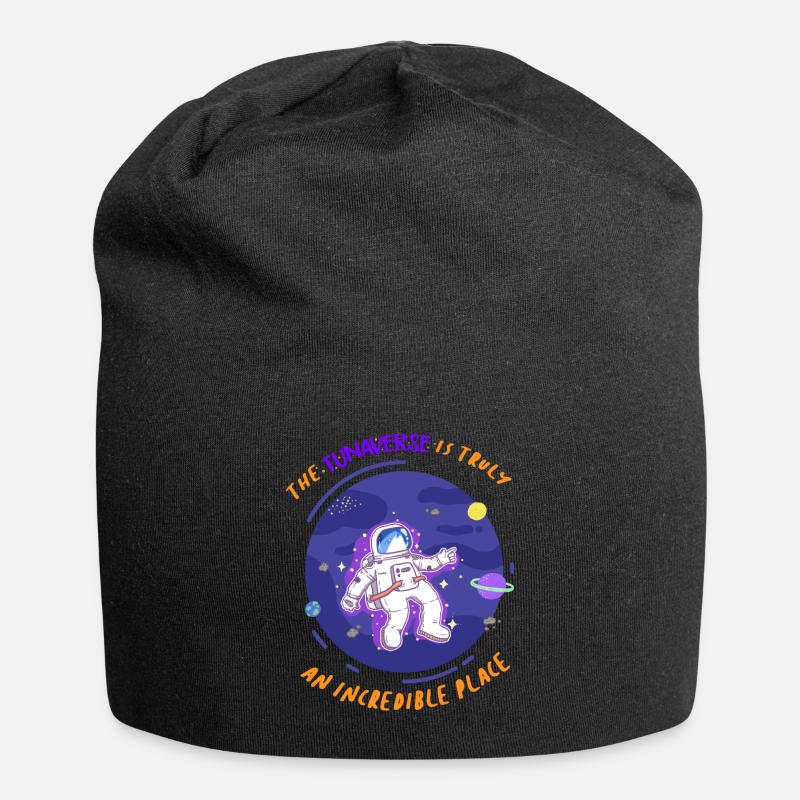 Thunfisch Weltall Astronaut Wortspiel Geschenk - Jersey-Beanie - Schwarz