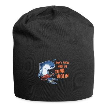 Tuna Violin Violin Wordplay Funny Gift - Jersey Beanie - black - Front