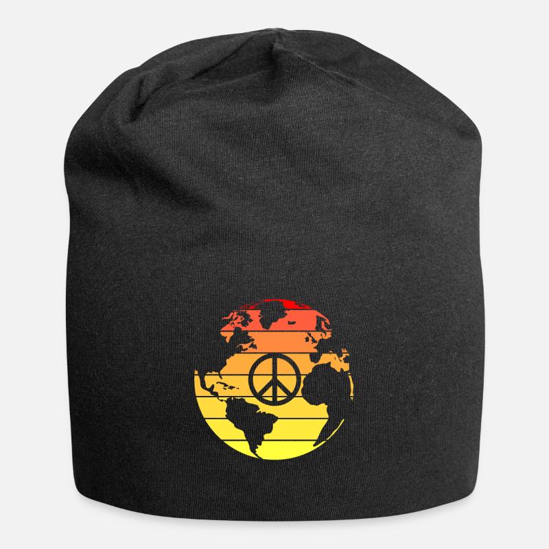 Planet Erde - Jersey-Beanie - Schwarz