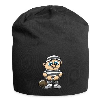 Gefängnis Häftling Gefangener Sträfling Geschenk - Jersey-Beanie - Schwarz - Vorne