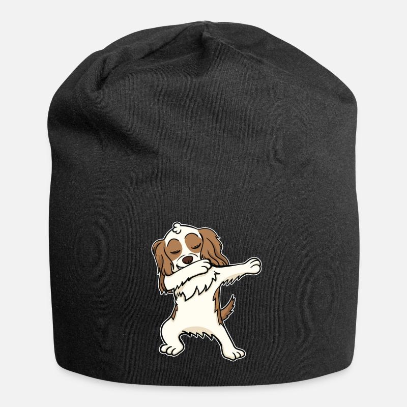 Cavalier King Charles Spaniel Chien Dabbing - Bonnet en jersey - noir