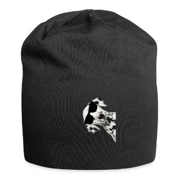 Dalmatien avec lunettes de soleil chien chien amis - Bonnet en jersey - noir - Devant