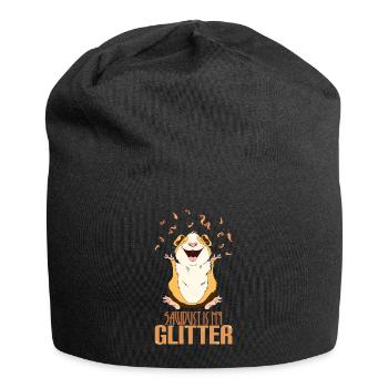 Guinea pig sawdust is my glitter - Jersey Beanie - black - Front