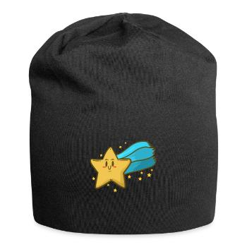 Star Sky Clouds Night Moon Sparkle Chilling idea - Jersey Beanie - black - Front