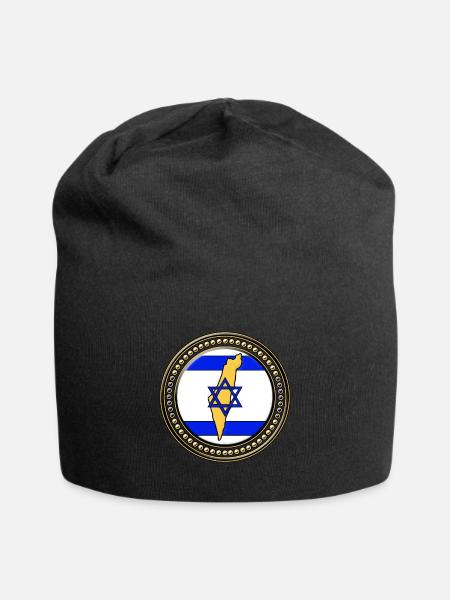 Israel flag map - Jersey Beanie - black