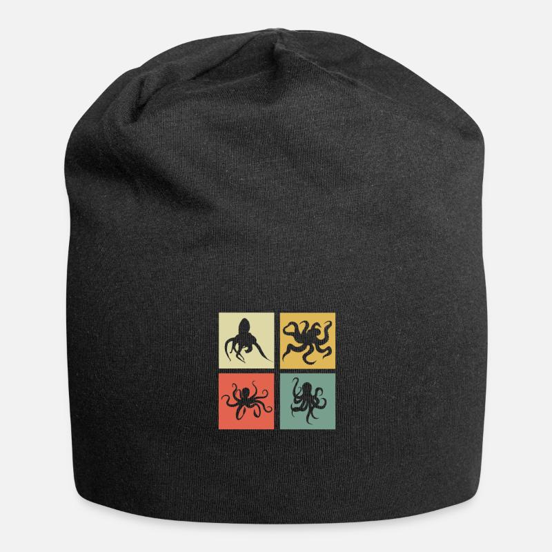 Tintenfische - Jersey-Beanie - Schwarz