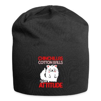 Chinchilla Geschenk Südamerika Nagetier Haustier - Jersey-Beanie - Schwarz - Vorne