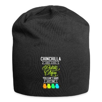 Chinchilla Geschenk Südamerika Nagetier Haustier - Jersey-Beanie - Schwarz - Vorne