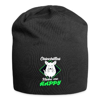 Chinchilla Geschenk Südamerika Nagetier Haustier - Jersey-Beanie - Schwarz - Vorne