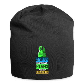 Chinchilla Geschenk Südamerika Nagetier Haustier - Jersey-Beanie - Schwarz - Vorne