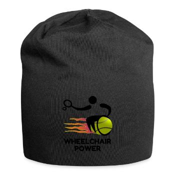 Joueur de tennis en fauteuil roulant Balle de tennis flamme BTNNS - Bonnet en jersey - noir - Devant