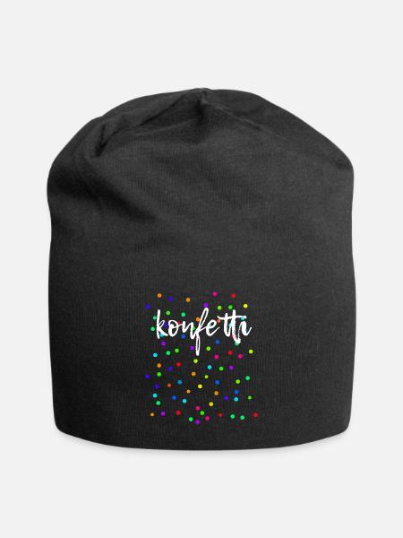 Konfetti Fasching Karneval Bunt - Jersey-Beanie - Schwarz