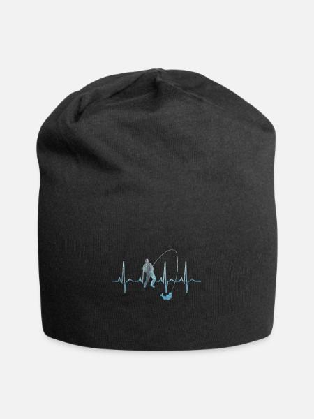 Angeln Herzschlag - Jersey-Beanie - Schwarz