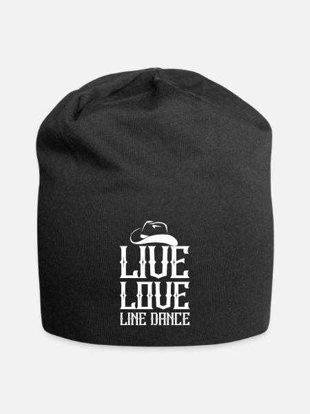 Linedance - Linedancer - Country - Cowyboyhut - Jersey-Beanie - Schwarz