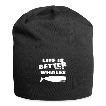 Wal - Jersey-Beanie - Schwarz - Vorne