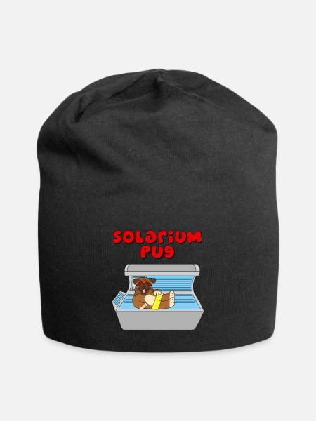 solarium pug pug - Jersey Beanie - black