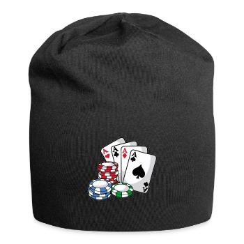 Cartes POKER Poker Chips Texas Cadeau Holdem - Bonnet en jersey - noir - Devant