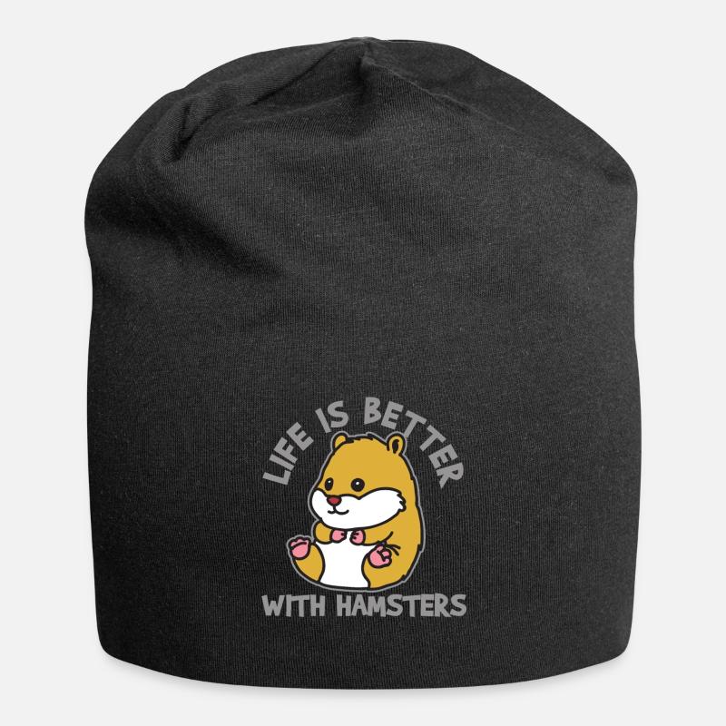 Hamster hamster - Jersey Beanie - black
