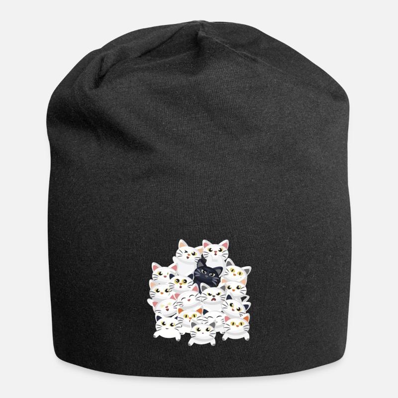 Katzen auf dem Haufen - Jersey-Beanie - Schwarz