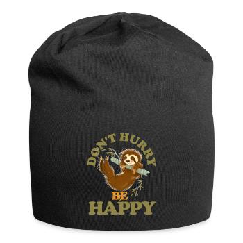 Sloth Happy gift - Jersey Beanie - black - Front
