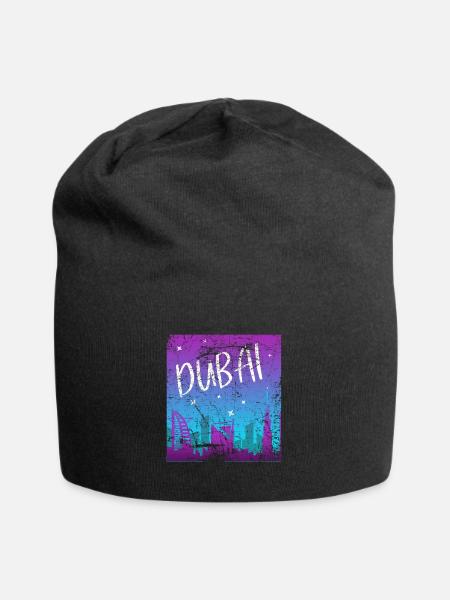 Dubai Tourismus Sonnenuntergang Stadt Geschenk - Jersey-Beanie - Schwarz