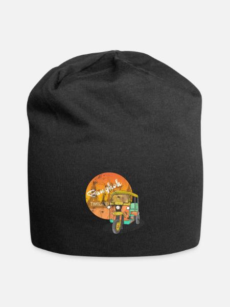 Bangkok Tuk Tuk Taxi Reise Tourismus Geschenk - Jersey-Beanie - Schwarz