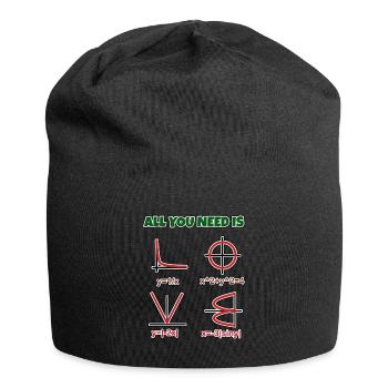 Amour, maths - coeur sous forme de formule et graphique - Bonnet en jersey - noir - Devant