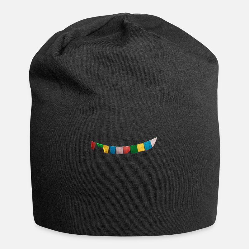 Gebetsfahnen / Gebetsflaggen Nepal - Jersey-Beanie - Schwarz