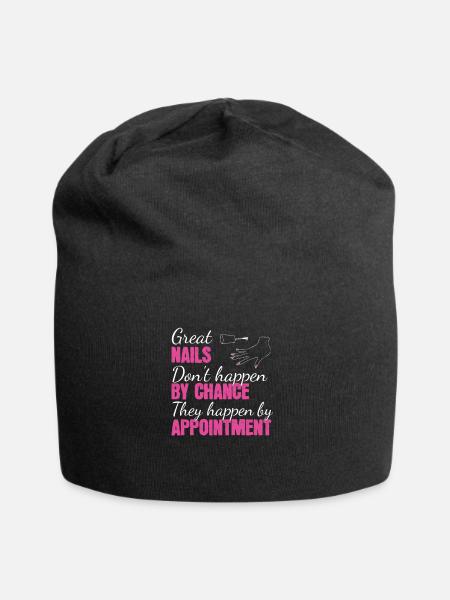 Great Nails Don't Happen By Chance Nail Design - Jersey Beanie - black
