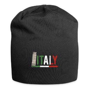 Italie drapeau De La Tour de Pise Cadeau - Bonnet en jersey - noir - Devant