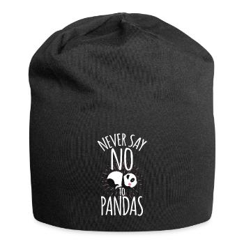 Cadeau mignon ne jamais dire non aux pandas - Bonnet en jersey - noir - Devant
