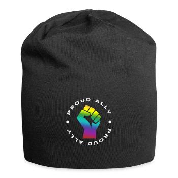 Proud Ally orgueil tolérance arc-en-ciel LGBT cadeau - Bonnet en jersey - noir - Devant
