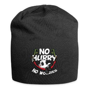 Relaxing Panda Chilling Relax Funny Gift - Jersey Beanie - black - Front