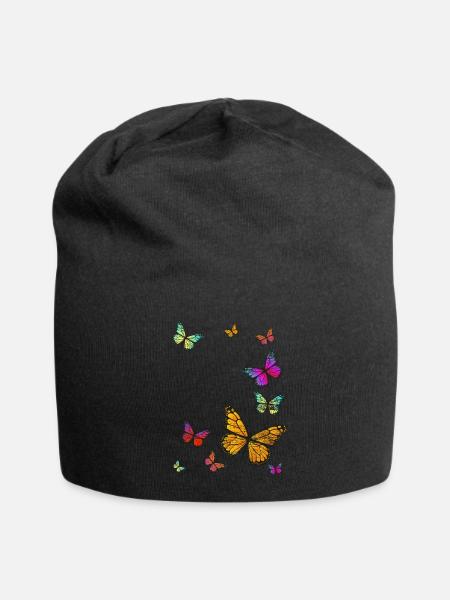 Butterflies swarm - Jersey Beanie - black