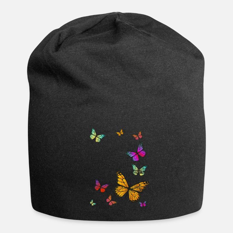Schmetterlinge Schwarm - Jersey-Beanie - Schwarz