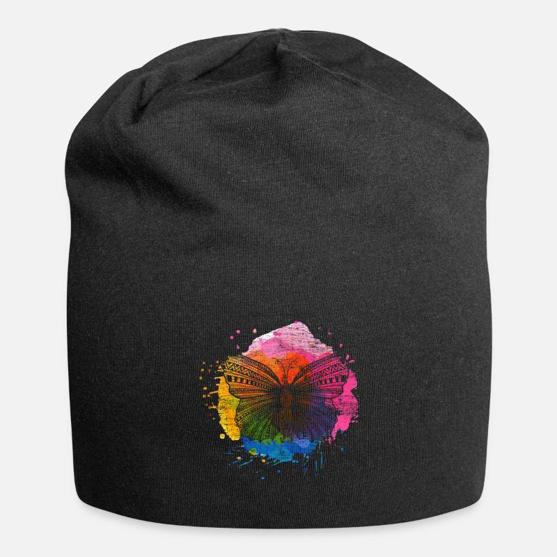 Schmetterling Kokon Raupe - Jersey-Beanie - Schwarz