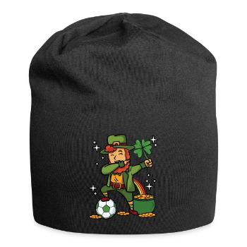 Dabbing Fußball Leprechaun - Jersey-Beanie - Schwarz - Vorne