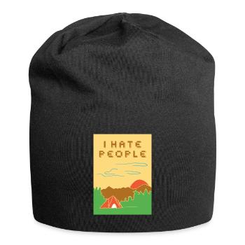 Ich hasse Menschen - Jersey-Beanie - Schwarz - Vorne