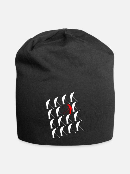 Golf Geschenk Golfschwung Golfplatz sei anders - Jersey-Beanie - Schwarz