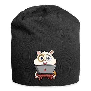 Ordinateur lapin lapin portable bande dessinée nerd cadeau - Bonnet en jersey - noir - Devant