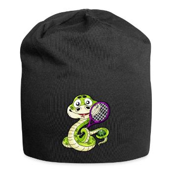 Tennis Snake Tennis Racket Viper Cartoon Comic - Jersey Beanie - black - Front