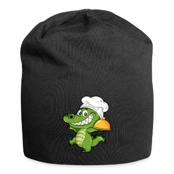 kochendes Krokodil Chefkoch Kellner Koch Geschenk - Jersey-Beanie - Schwarz - Vorne