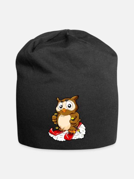 Ski hibou ski skier - Bonnet en jersey - noir