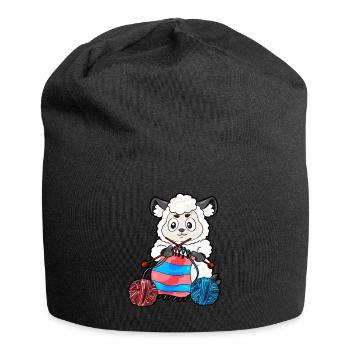 Crochets Couture Tricot Mouton tricoter Cadeau - Bonnet en jersey - noir - Devant