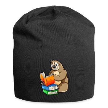 Reading Sloth Read Bookworm Bookworm Bookworm Book - Jersey Beanie - black - Front