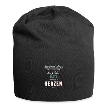 Manchmal nehmen die kleinsten... schöner Spruch - Jersey-Beanie - Schwarz - Vorne