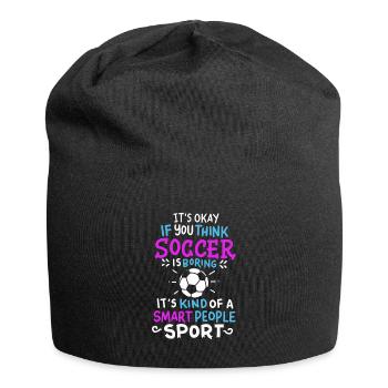 Fußball - Design - Fußballer - Spruch - Geschenk - Jersey-Beanie - Schwarz - Vorne