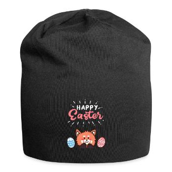 Red Panda - Easter - Happy Easter - Easter egg - Jersey Beanie - black - Front