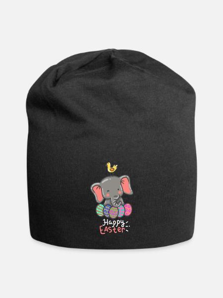 Elephant - Elephants - Easter - Happy Easter - Jersey Beanie - black
