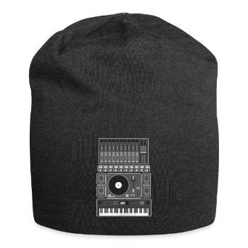 Synthétiseur Old School Turntable Hip Hop cadeau - Bonnet en jersey - charbon - Devant